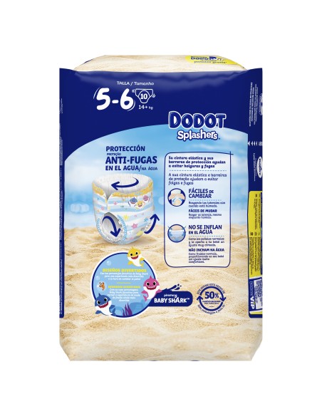 Dodot Splashers pañal bañador Talla 5/6 +14 kg 10u