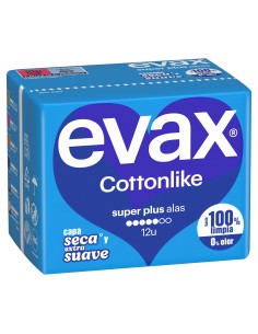 Evax Cottonlike Super Plus con Alas 12 unidades