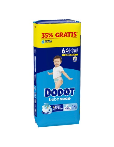 Dodot Bebé Seco Pack Talla 6 48 unidades