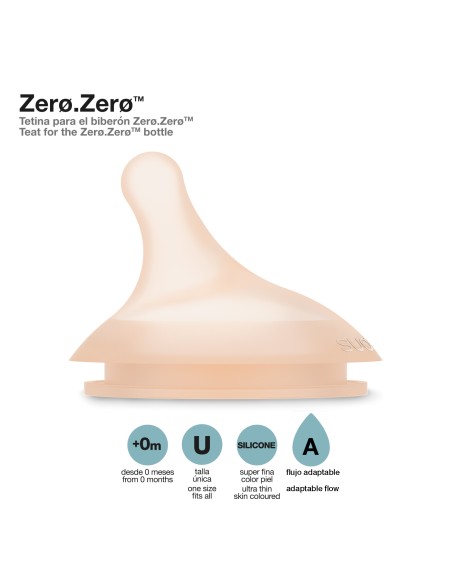 Suavinex Tetina Zero Zero Flujo Adaptable 2 unidades