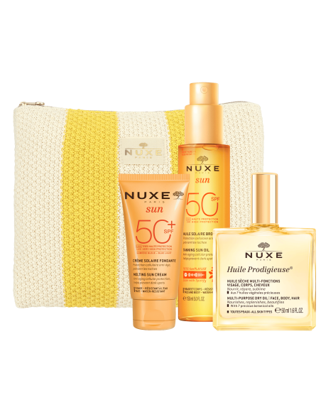 Nuxe Neceser Mis Esenciales Verano Leche Facial 50 ml + Aceite Prodigioso 50ml + Aceite Bronceador 150ml