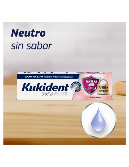Kukident Adhesivo para prótesis dentales Pro Plus Barrera Anti-Comida 40g