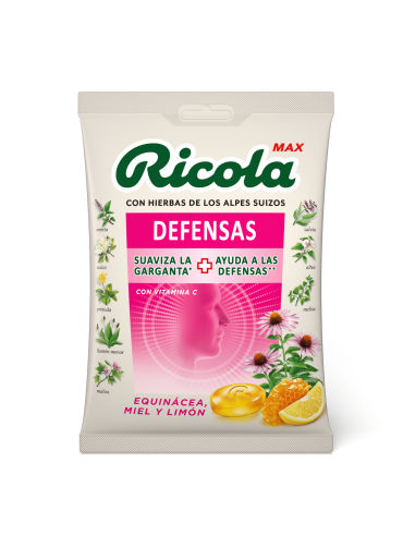 Ricola Max Caramelos Bolsa Sabor Equinácea, Miel y Limón 70g