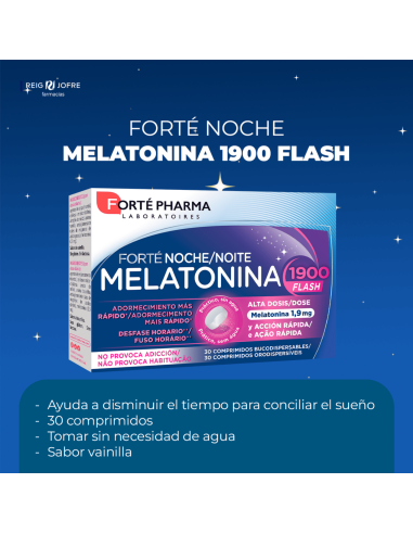 Forté Pharma Melatonina 1900 Flash 30 Comprimidos Bucodispersables