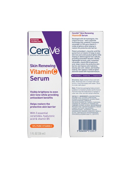 CeraVe Skin Renewing Sérum Antiedad con Vitamina C y Ceramidas