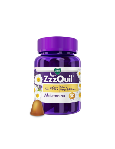 ZzzQuil Natura Mango y Plátano 30 gummies