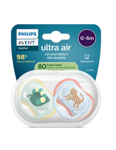 Avent Pacifier Ultra Air Chupete Silicona Azul 0-2 meses 2 unidades