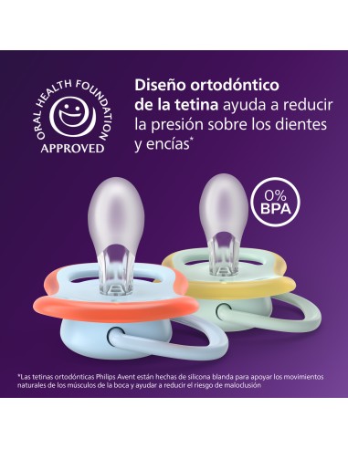Avent Pacifier Ultra Air Chupete Silicona Azul 0-2 meses 2 unidades