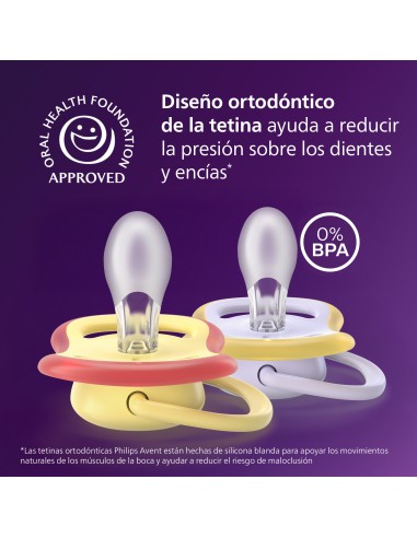 Avent Pacifier Ultra Air Chupete Silicona Rosa 0-2 meses 2 unidades