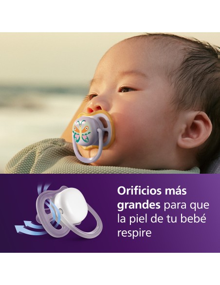 Avent Pacifier Ultra Air Chupete Silicona Rosa 0-2 meses 2 unidades