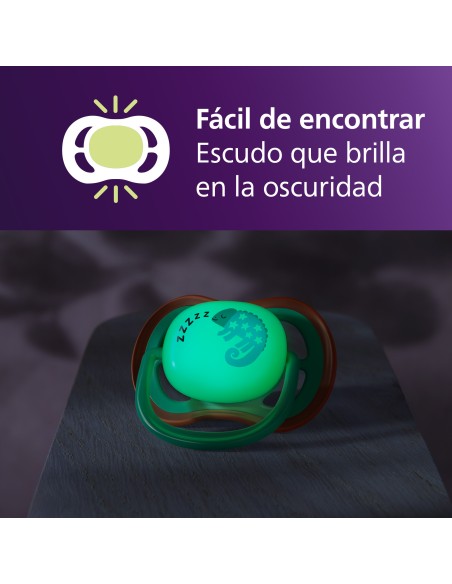 Avent Pacifier Ultra Air Nighttime Chupete Silicona Niño 6-18 meses 2 unidades