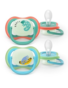 Avent Pacifier Ultra Air Nighttime Chupete Silicona Niño 6-18 meses 2 unidades