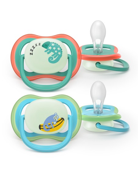 Avent Pacifier Ultra Air Nighttime Chupete Silicona Niño 6-18 meses 2 unidades
