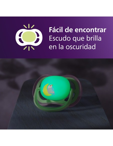 Avent Pacifier Ultra Air Nighttime Chupete Silicona Niña 6-18 meses 2 unidades