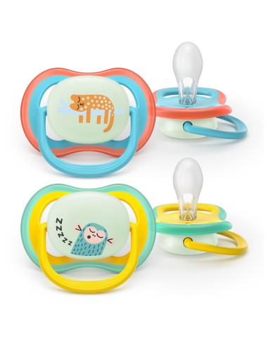 Avent Pacifier Ultra Air Nighttime Chupete Silicona Niño +18 meses 2 unidades
