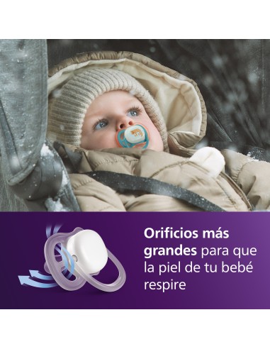 Avent Pacifier Ultra Air Nighttime Chupete Silicona Niño +18 meses 2 unidades