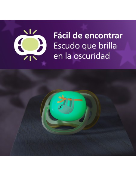 Avent Pacifier Ultra Air Nighttime Chupete Silicona Niño 0-6 meses 2 unidades