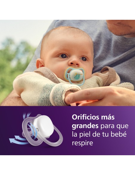 Avent Pacifier Ultra Air Nighttime Chupete Silicona Niño 0-6 meses 2 unidades