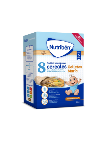 Nutribén Papilla 8 Cereales con Galleta Maria 600g