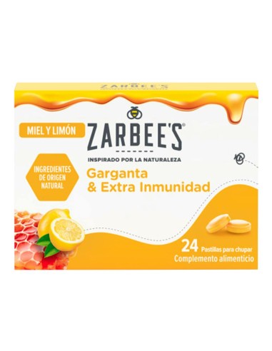 Zarbees Gargnt & Inmu Limon Miel 24 comprimidos masticables