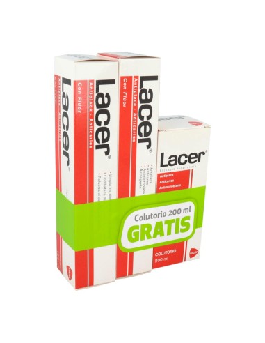 Lacer Kit Pasta Dental 2x125ml + Colutorio 200ml