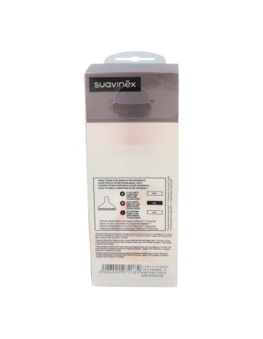 Suavinex Biberon Tetina Fisiologica Silicona +3M Flujo Medio 270ml