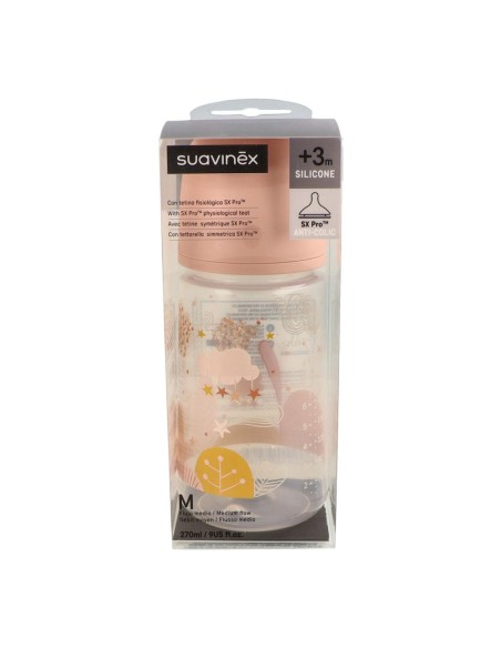 Suavinex Biberon Tetina Fisiologica Silicona +3M Flujo Medio 270ml