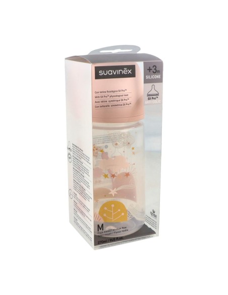 Suavinex Biberon Tetina Fisiologica Silicona +3M Flujo Medio 270ml