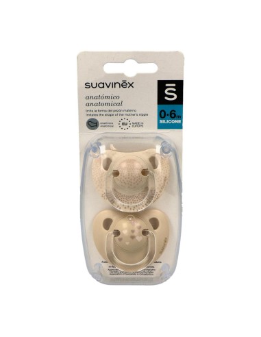 Suavinex Chupete Clasico Silicona 0-6M 2 Unidades
