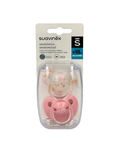 Suavinex Chupete Tetina Anatomica Silicona +18M 2 Unidades