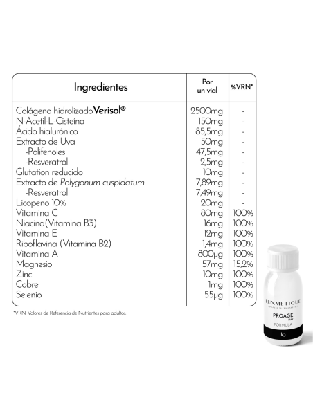 Luxmetique Fórmula Antiedad 15 viales 30ml Nutricosmético