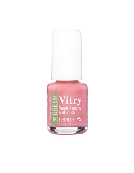 Vitry Esmalte Be Green Flor de Lis Rosa Empolvado con Brillo Elegante y Fórmula Vegana