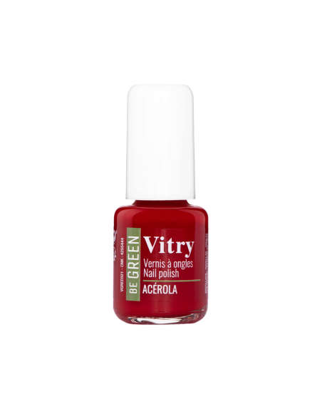 Vitry Esmalte Be Green Acerola Rojo Intenso para Uñas Brillantes con Fórmula Vegana