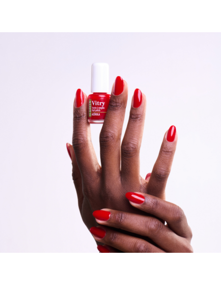 Vitry Esmalte Be Green Acerola Rojo Intenso para Uñas Brillantes con Fórmula Vegana