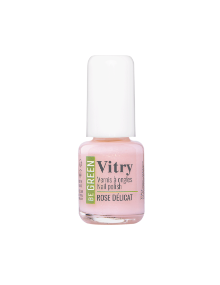 Vitry Esmalte Be Green Rose Délicat Rosa Pálido con Brillo Sutil y Vegano