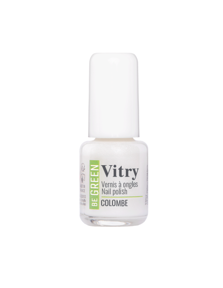 Vitry Esmalte Be Green Colombe Blanco Nacarado con Brillo Deslumbrante y Fórmula Vegana
