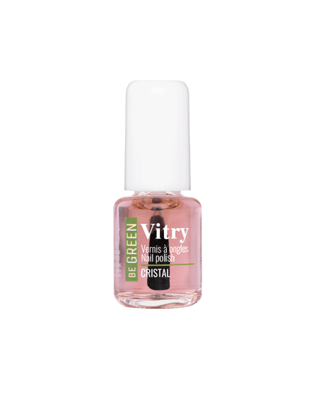 Vitry Esmalte Be Green Cristal Transparente Rosado con Brillo Natural y Fórmula Vegana