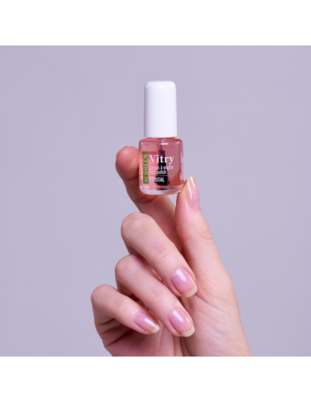 Vitry Esmalte Be Green Cristal Transparente Rosado con Brillo Natural y Fórmula Vegana