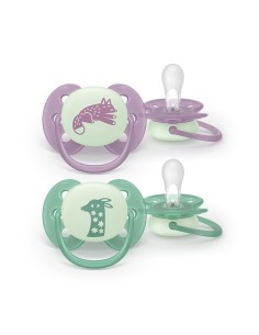 Avent Chupete Ultra Soft Nocturno 6-18M Rosa 2 unidades