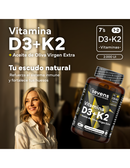 Sevens Nutrition Vitamina D3 K2 180 perlas