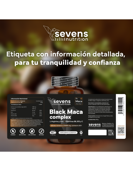 Sevens Nutrition Maca Negra 180 cápsulas