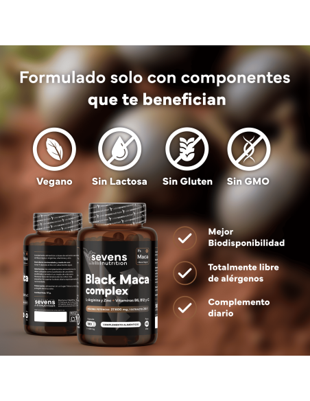 Sevens Nutrition Maca Negra 180 cápsulas