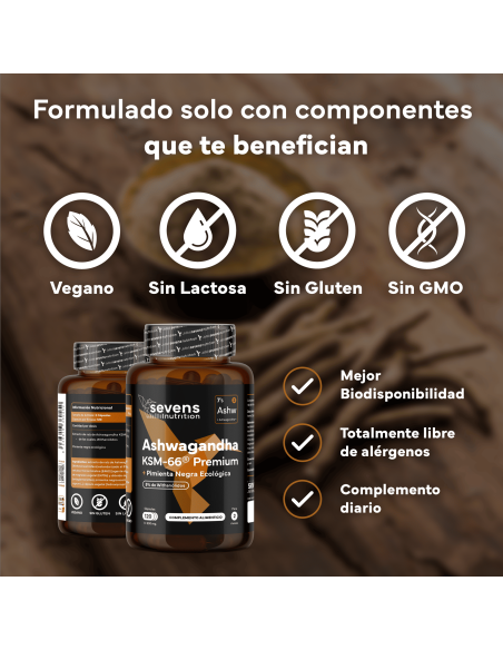 Sevens Nutrition Ashwagandha KSM-66 120 cápsulas
