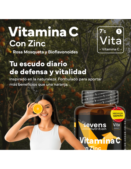 Sevens Nutrition Vitamina C con Zinc 180 comprimidos