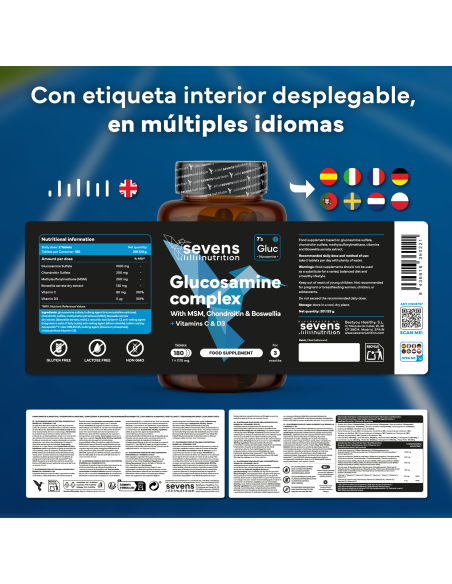 Sevens Nutrition Glucosamina Condroitina 180 comprimidos