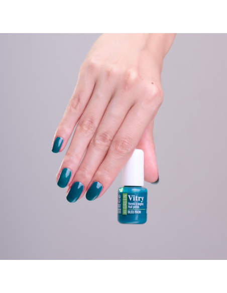 Vitry Be Green Bleu Paon Esmalte para Uñas Brillantes con Fórmula Vegana