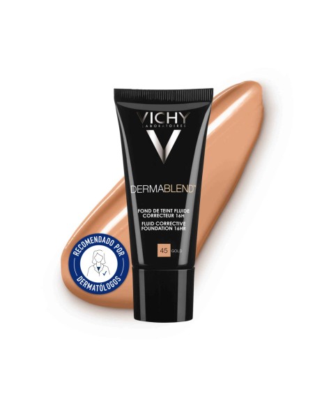 Vichy Dermablend Fondo de Maquillaje Fluido Alta Cobertura 16h Tono 45 Gold