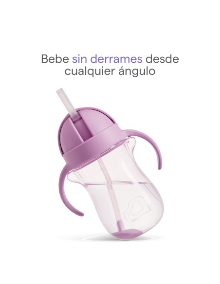 Munchkin Taza Antiderrame Con Pajita Lila 296ml