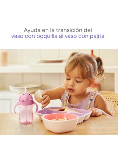 Munchkin Taza Antiderrame Con Pajita Lila 296ml 2