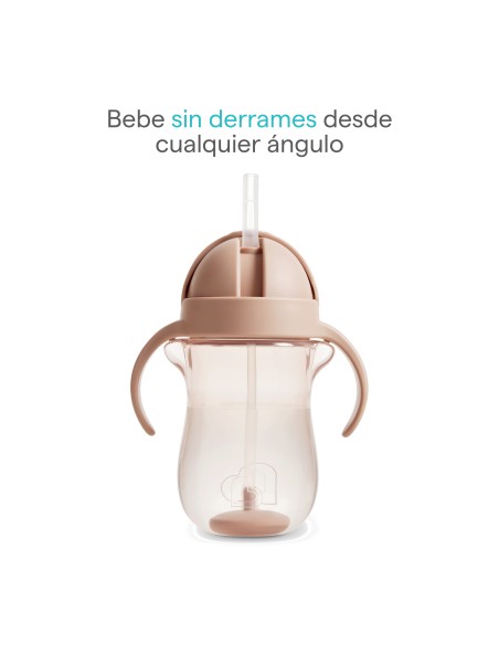Munchkin Taza Antiderrame Con Pajita Marrón 296ml